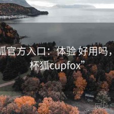 茶杯狐官方入口：体验 好用吗，“茶杯狐cupfox”